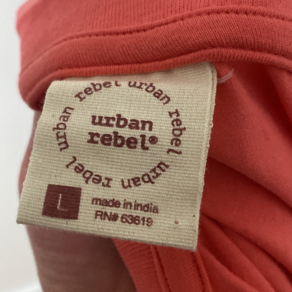 NWT Urban Rebel Cropped Collared Coral Oversized Polo Shirt Size Large - Picture 6 of 7